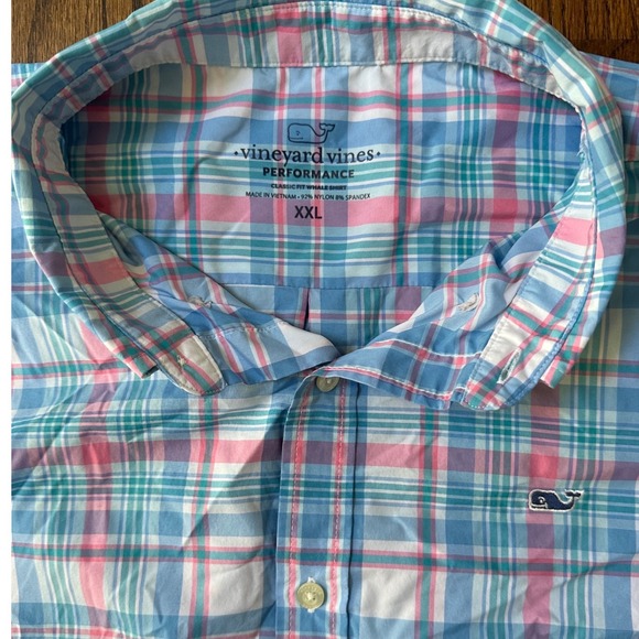 Vineyard Vines Men's On the Go Performance Long Sleeve Button Down Blue Size XXL - Picture 3 of 4